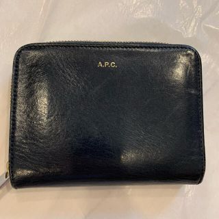 アーペーセー(A.P.C)のAP.C. 二つ折り 財布 ネイビー×ゴールド(財布)