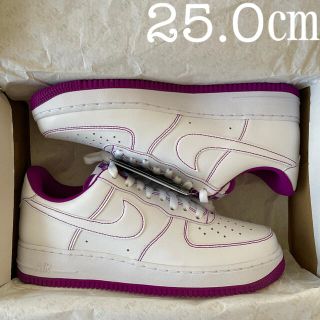 ナイキ(NIKE)の25.0㎝ NIKE エアフォース1 '07 ホワイト パープル AF1(スニーカー)