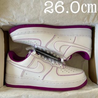 ナイキ(NIKE)の26.0㎝ NIKE エアフォース1 '07 ホワイト パープル AF1(スニーカー)