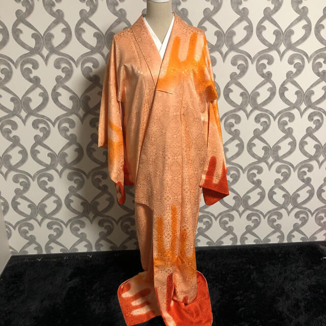 【古着】昭和レトロ☆着物　１つ紋付き　帯セット レディースの水着/浴衣(着物)の商品写真
