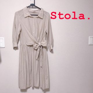 ストラ(Stola.)のストラ  美人百花コラボ　リボン結びシャツワンピース(ひざ丈ワンピース)