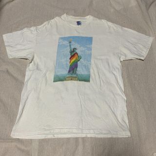 90s ビンテージ　USA製　tee 自由の女神　NY アメリカ　used(Tシャツ/カットソー(半袖/袖なし))