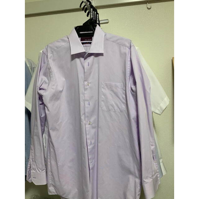 青山(アオヤマ)の長袖ワイシャツ　パープル　L （41）　86 メンズのトップス(シャツ)の商品写真