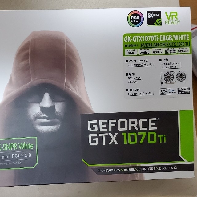 GK-GTX1070Ti-E8GB/WHITEPCパーツ