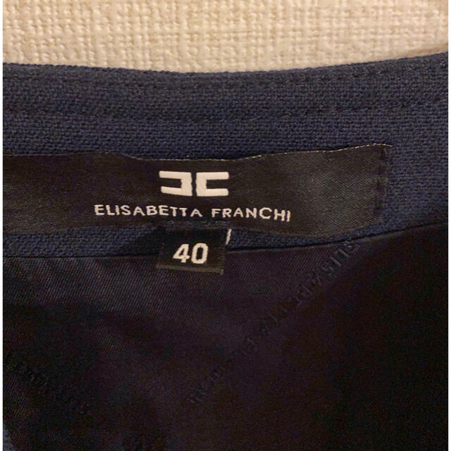 ELISABETTA FRANCHI ワンピース　ネイビー　チェーン　ゴールド レディースのワンピース(ひざ丈ワンピース)の商品写真