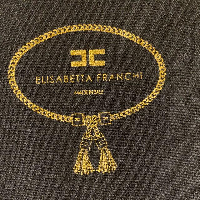 ELISABETTA FRANCHI ワンピース　ネイビー　チェーン　ゴールド レディースのワンピース(ひざ丈ワンピース)の商品写真