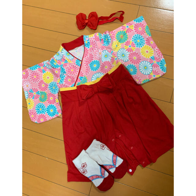 袴ロンパースセット キッズ/ベビー/マタニティのベビー服(~85cm)(ロンパース)の商品写真