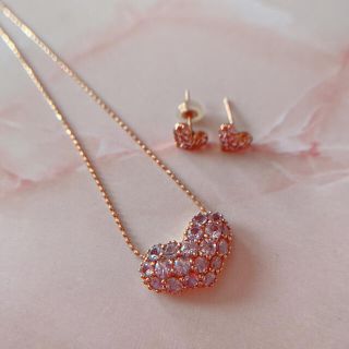 ジュエリーツツミ(JEWELRY TSUTSUMI)のハートネックレス ネックレス ピアス K10(ネックレス)