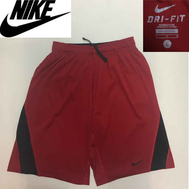 NIKE(ナイキ)のNIKE ナイキ スポーツ ハーフ パンツ DRY-FIT レッド Lサイズ メンズのパンツ(ショートパンツ)の商品写真