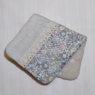 切替ガーゼハンカチ❁ミシェル　ハーフサイズ　ハンドメイド(ハンカチ/バンダナ)