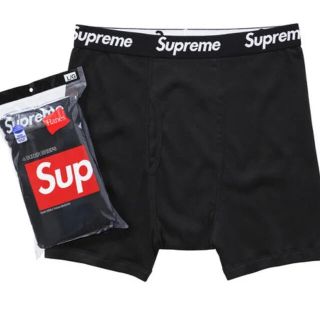 シュプリーム(Supreme)のSupreme®/Hanes® Boxer Briefs Lサイズ黒1枚(ボクサーパンツ)