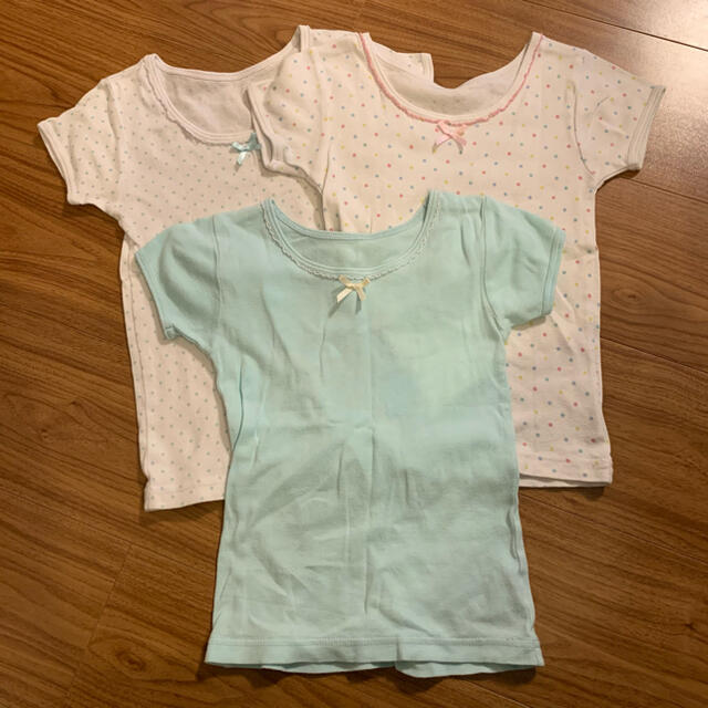 しまむら(シマムラ)の肌着　インナー　女の子　3枚セット キッズ/ベビー/マタニティのキッズ服女の子用(90cm~)(下着)の商品写真