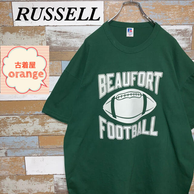 【90s】RUSSELL ラッセル　Tシャツ　ビューフォート　フットボール　半袖 メンズのトップス(Tシャツ/カットソー(半袖/袖なし))の商品写真