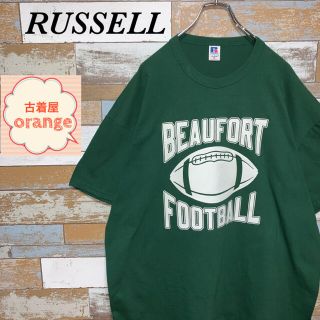 【90s】RUSSELL ラッセル　Tシャツ　ビューフォート　フットボール　半袖(Tシャツ/カットソー(半袖/袖なし))