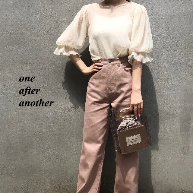one after another NICE CLAUP(ワンアフターアナザーナイスクラップ)の新品 one after another プリーツシアートップス レディースのトップス(カットソー(半袖/袖なし))の商品写真