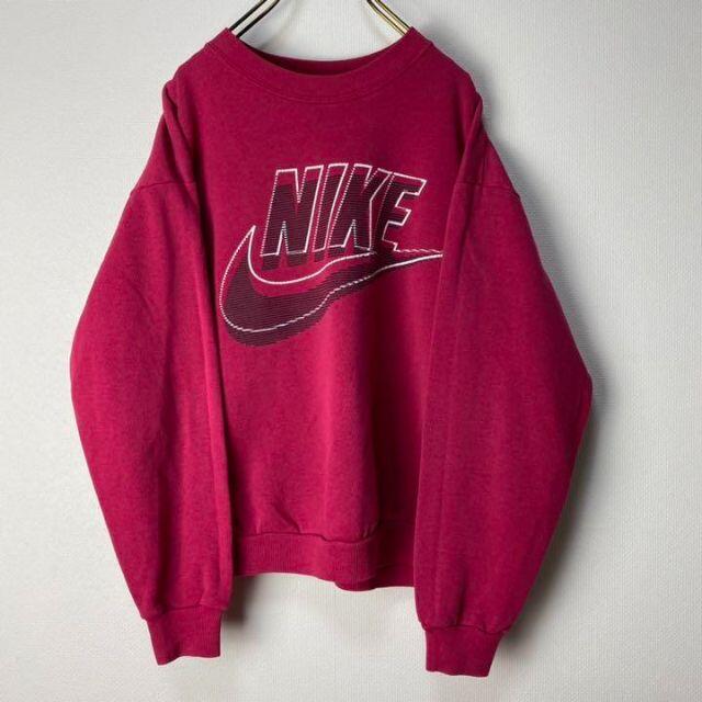時間指定不可】 NIKE - トレーナー スウェット USA製 90's 銀タグ NIKE 終売品 【入手困難】90's 銀タグ ネイビー プルオーバー スウェット NIKE スウェット