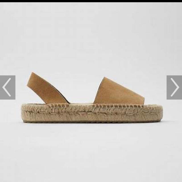 ZARA(ザラ)のZara ジュートソールリアルレザーエスパドリーユサンダル レディースの靴/シューズ(サンダル)の商品写真