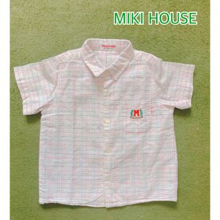 ミキハウス(mikihouse)のミキハウス　ピンクチェックシャツ　80(シャツ/カットソー)