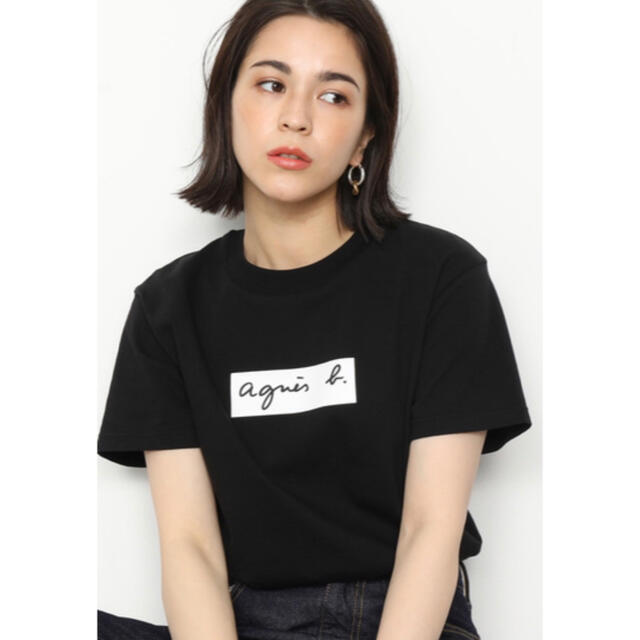 agnes b.(アニエスベー)の新品　タグ付き　アニエス・ベー　黒　半袖　Tシャツ レディースのトップス(Tシャツ(半袖/袖なし))の商品写真