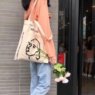  キャンバス トートバッグ レディース 肩掛けバッグ チャック付き カバン(トートバッグ)