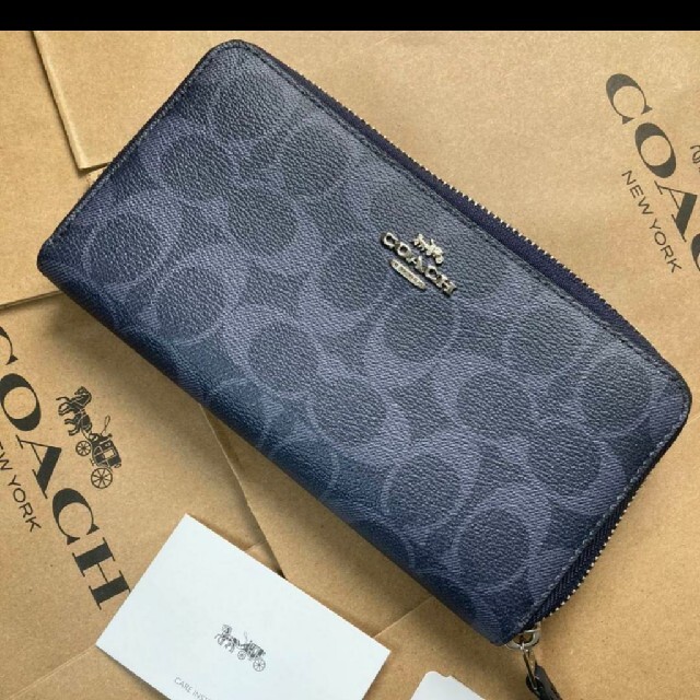 COACH(コーチ)のCOACH コーチ coach 長財布 シグネチャー デニム ミッドナイト ブル メンズのファッション小物(長財布)の商品写真