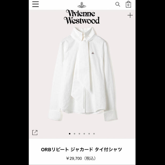 Vivienne Westwood(ヴィヴィアンウエストウッド)のヴィヴィアン ウエストウッド　ORBリピート ジャカード タイ付シャツ　 レディースのトップス(シャツ/ブラウス(長袖/七分))の商品写真