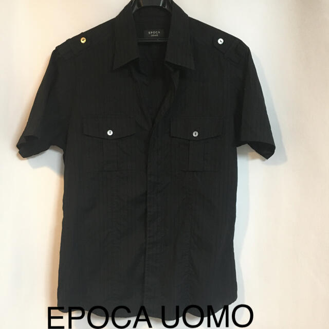 EPOCA - ☆美品☆ EPOCA UOMO エポカウォモ 半袖シャツ 黒の通販 by