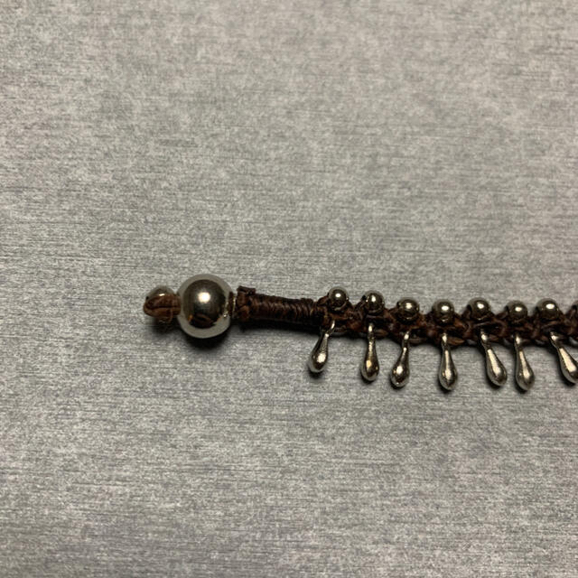 vintage 繊細　精密　シルバー　紐　ブレスレット　1点物 メンズのアクセサリー(ブレスレット)の商品写真