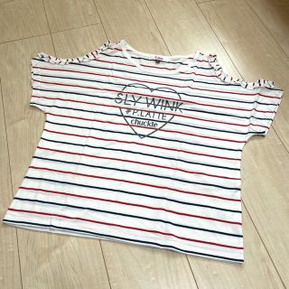 ピンクラテ(PINK-latte)のメメメ様専用P・ピンクラテ♡デザイン肩見せTシャツ160cm(Tシャツ/カットソー)