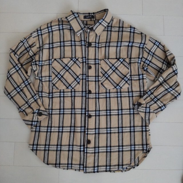 新品・タグ付【QALB】NOMERCY グラフィックバックプリントチェックシャツ-