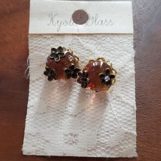 ヴェネツィアガラス ピアス オレンジ(ピアス)