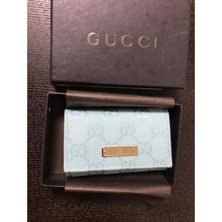 グッチ(GUCCI)のGUCCI グッチ　キーケース　水色(キーケース)