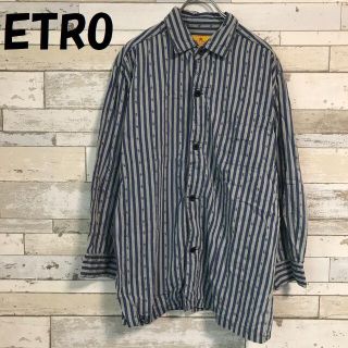 エトロ(ETRO)の購入者ありエトロ ペイズリー ストライプ 長袖シャツ ブルー サイズM(シャツ)