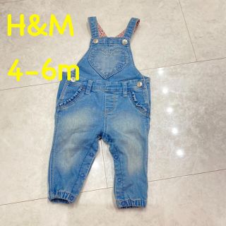 エイチアンドエム(H&M)のH&M デニムロンパース　サイズ4〜6m(ロンパース)