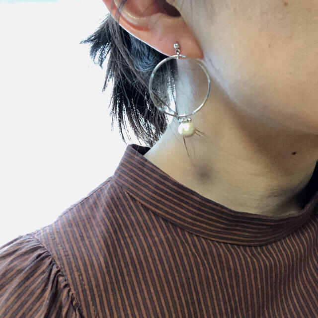 Ron Herman(ロンハーマン)のsilver hoop  pierce(SALE) ハンドメイドのアクセサリー(ピアス)の商品写真