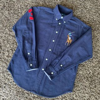 ラルフローレン(Ralph Lauren)の【美品】 ラルフローレン  ボタンダウンシャツ 140 紺ビックポニー(ブラウス)