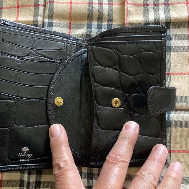 マルベリー 二つ折り長財布 クロコ型押し ブラック 新品・未使用