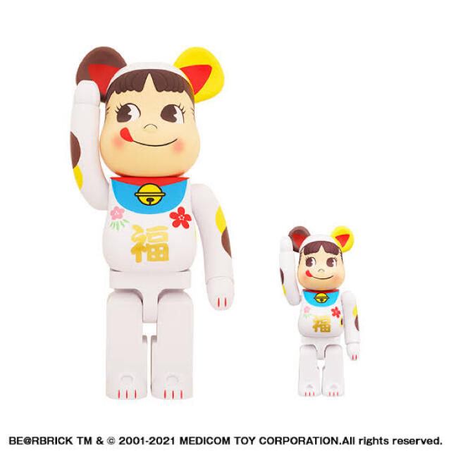 BE@RBRICK 招き猫　ペコちゃん　福　金メッキ 100%&400%