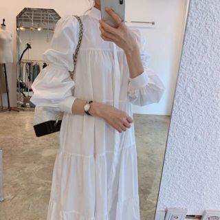 ティアードコットン ロングワンピース シャツワンピース　マキシ  春服　夏服　(ロングワンピース/マキシワンピース)