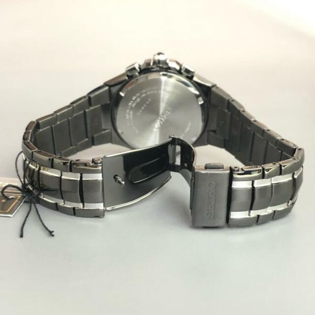 【新品】セイコー 光沢あるブラック加工★SEIKO ソーラー 腕時計 メンズ