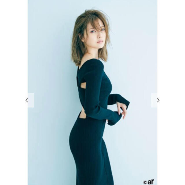 Rosary moon(ロザリームーン)のrosarymoon 新品 白石麻衣 Back Cross Knit Dress レディースのワンピース(ロングワンピース/マキシワンピース)の商品写真