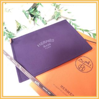 HERMES エルメス 【ヨッティング】フラットポーチ パープルカラー ...