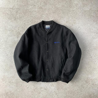 ステューシー(STUSSY)のUSA製　ウールジャケット　企業ロゴ　hp刺繍　ブラック　スタジャン(スタジャン)