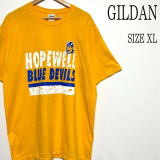 ギルタン(GILDAN)のUS古着 GILDAN ギルダン プリント Tシャツ イエロー XL(Tシャツ/カットソー(半袖/袖なし))