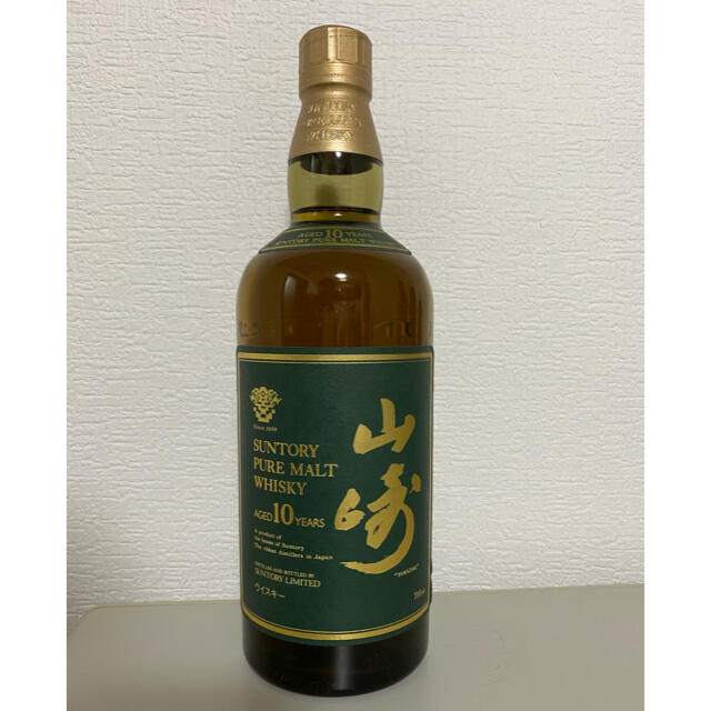 サントリー(サントリー)の【未開封】サントリー 山崎 10年 　　グリーンラベル700ml 　※箱無し 食品/飲料/酒の酒(ウイスキー)の商品写真