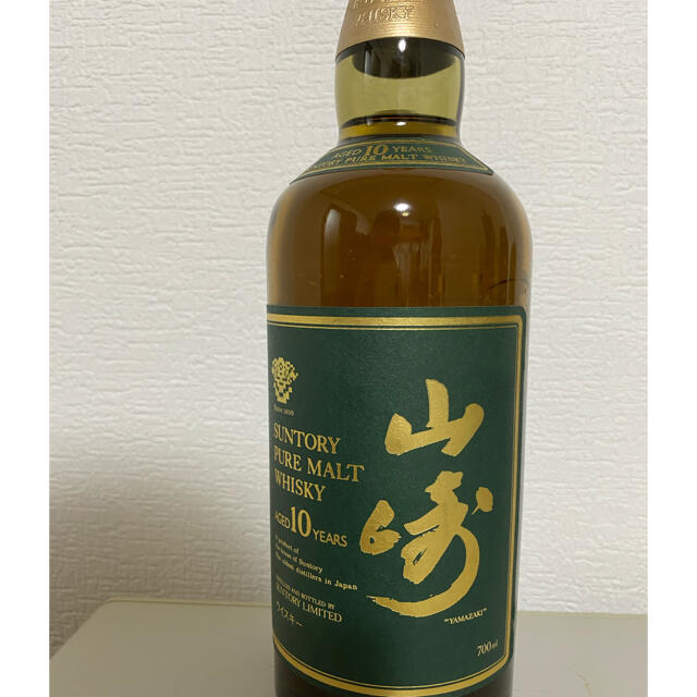 サントリー(サントリー)の【未開封】サントリー 山崎 10年 　　グリーンラベル700ml 　※箱無し 食品/飲料/酒の酒(ウイスキー)の商品写真