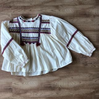 ザラキッズ(ZARA KIDS)のZARA kids 刺繍　タッセル　バルーン袖　ブラウス(ブラウス)