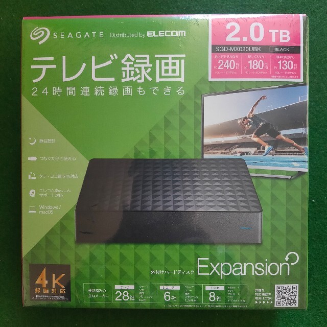 ELECOM(エレコム)の外付けHDD Seagate SGD-MX020UBK スマホ/家電/カメラのテレビ/映像機器(その他)の商品写真