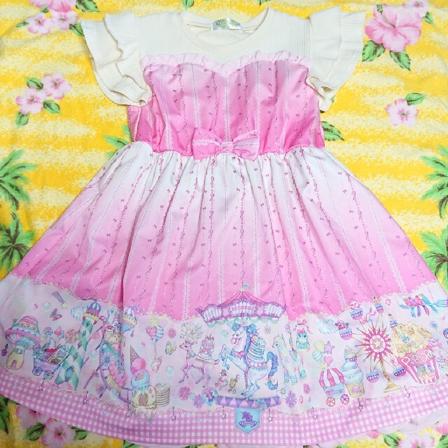 しまむら(シマムラ)のしまむら♥エコネコ♥ワンピース♥ピンク♥120cm キッズ/ベビー/マタニティのキッズ服女の子用(90cm~)(ワンピース)の商品写真