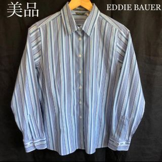 エディーバウアー(Eddie Bauer)の《美品》エディーバウアー シャツ 長袖 ストライプシャツ ブラウス(シャツ/ブラウス(長袖/七分))